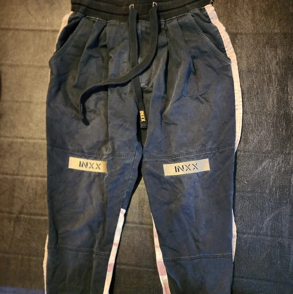 Rare INXX Master Series Particle Force BlackTrack Pants & oversized shirt